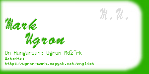mark ugron business card